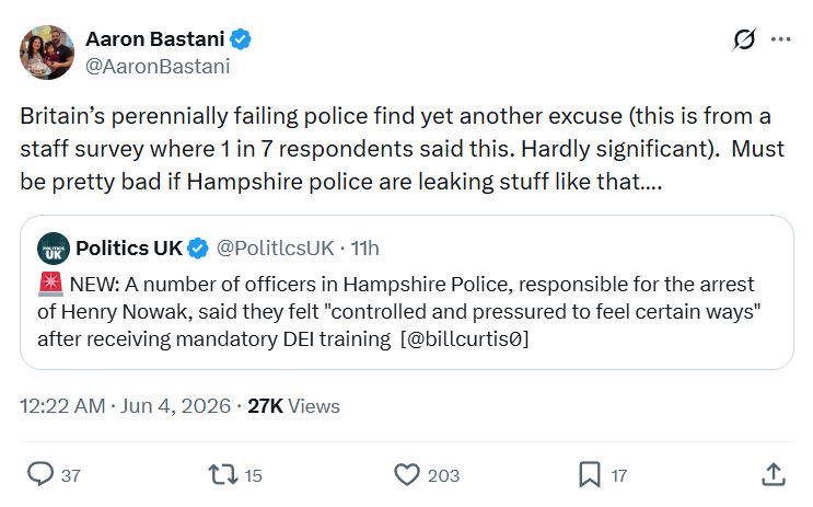 Aaron Bastani: Britain’s perennially failing police…