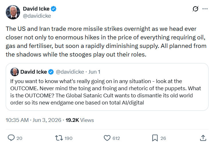 David Icke: The US and Iran trade more missile…