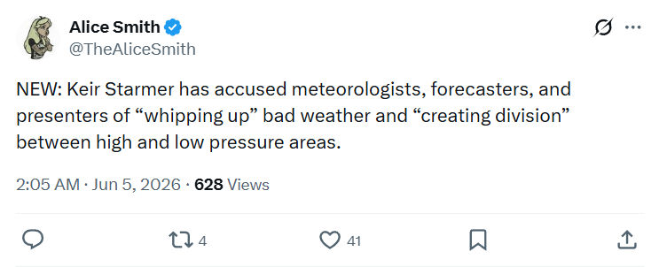 Alice Smith: NEW: Keir Starmer has accused meteorologists…
