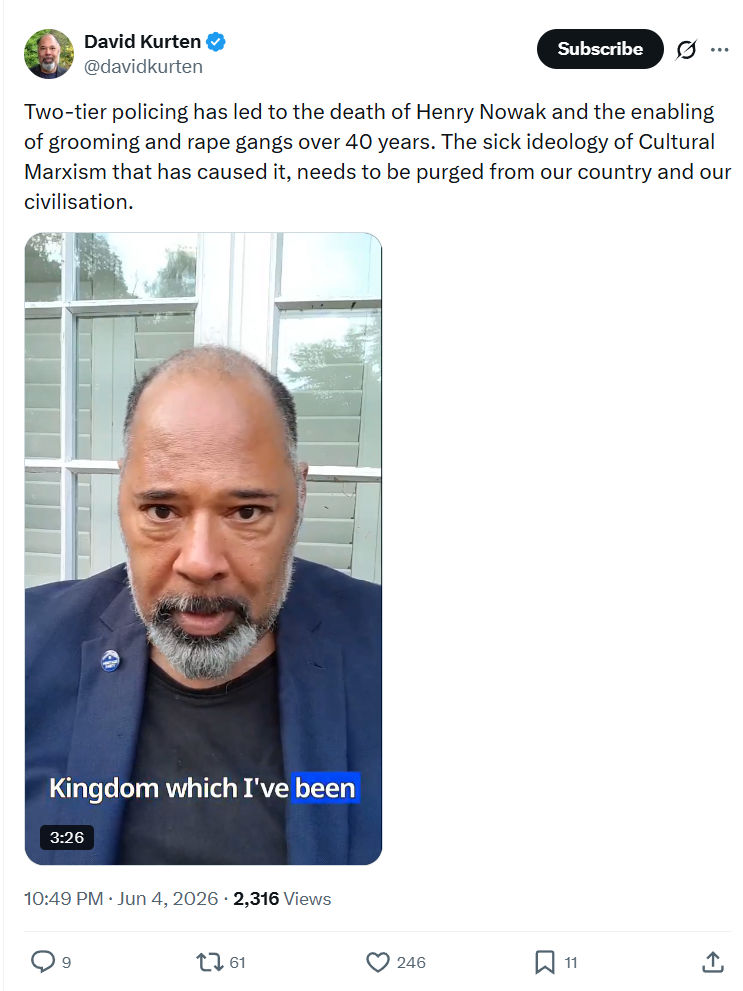 David Kurten: Two-tier policing has led to the death…