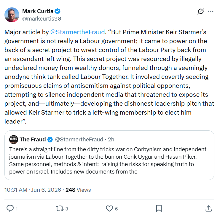 Mark Curtis: Major article by  @StarmertheFraud…