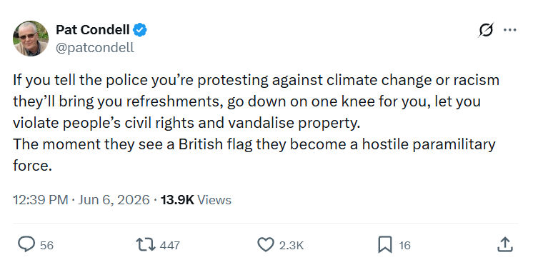 Pat Condell: If you tell the police you’re protesting…