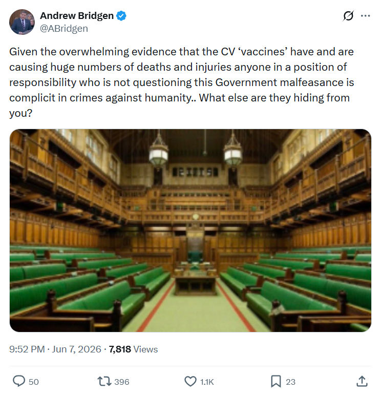 Andrew Bridgen: Given the overwhelming evidence…