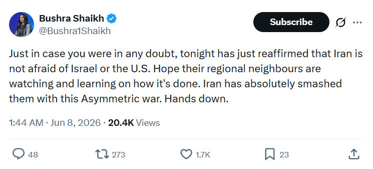 Bushra Shaikh: Just in case you were in any doubt…
