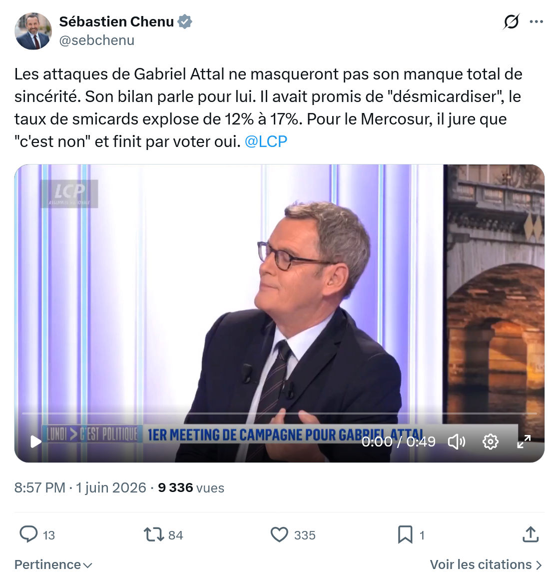 Sébastien Chenu: Les attaques de Gabriel Attal ne masqueront…