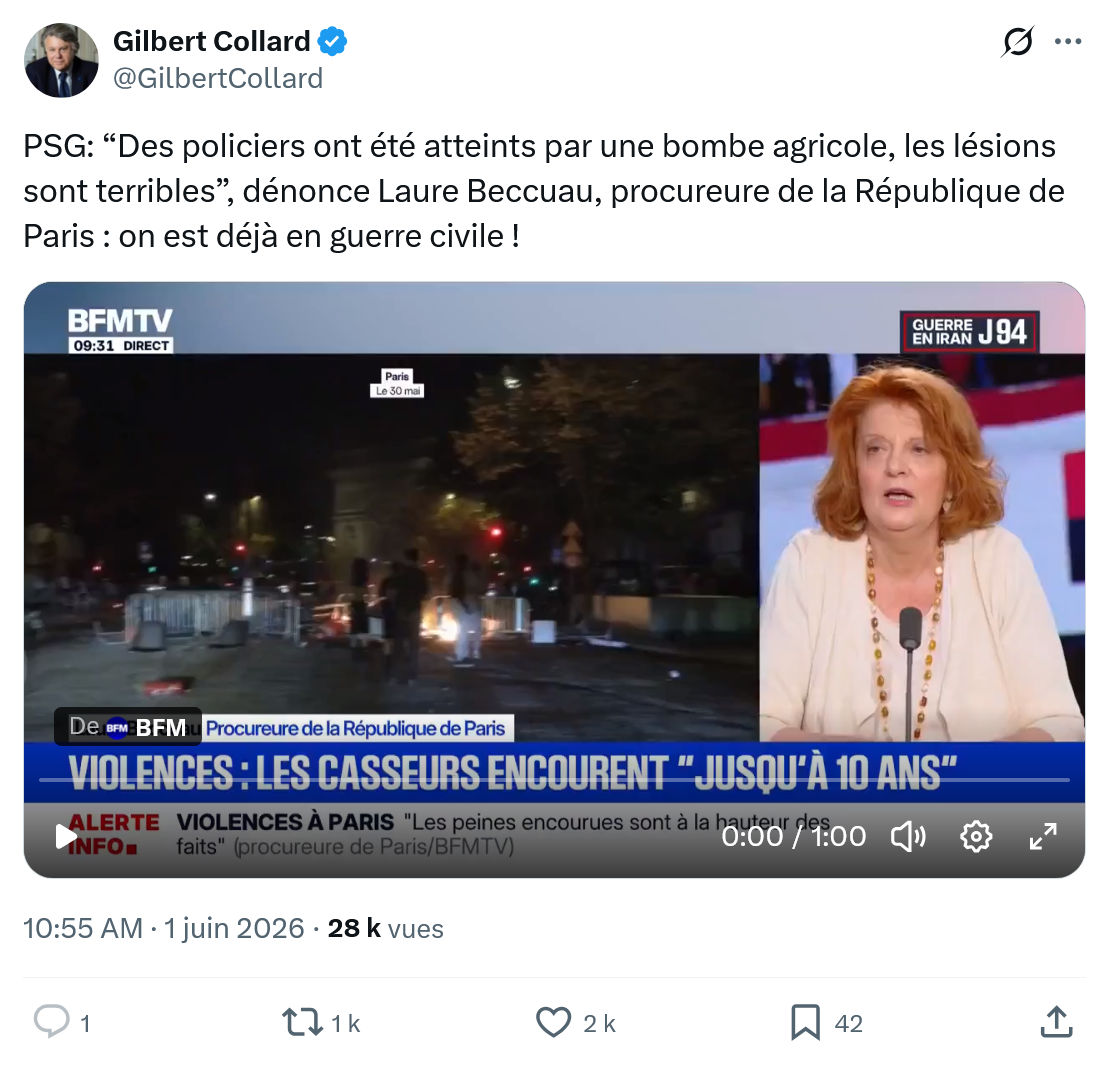 Gilbert Collard: PSG…