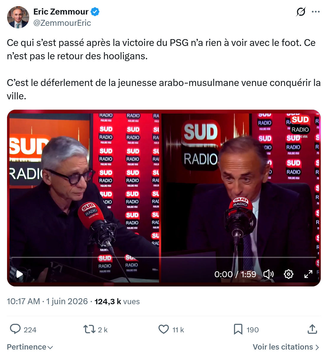 Eric Zemmour: Ce qui s’est passé après la victoire du PSG…