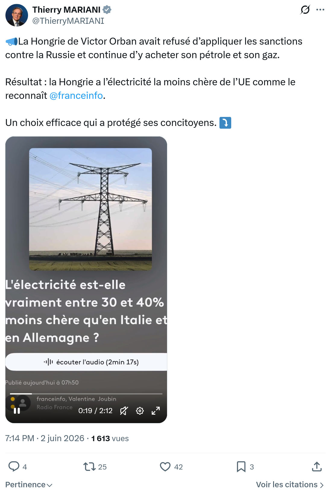 Thierry Mariani: La Hongrie de Victor Orban…