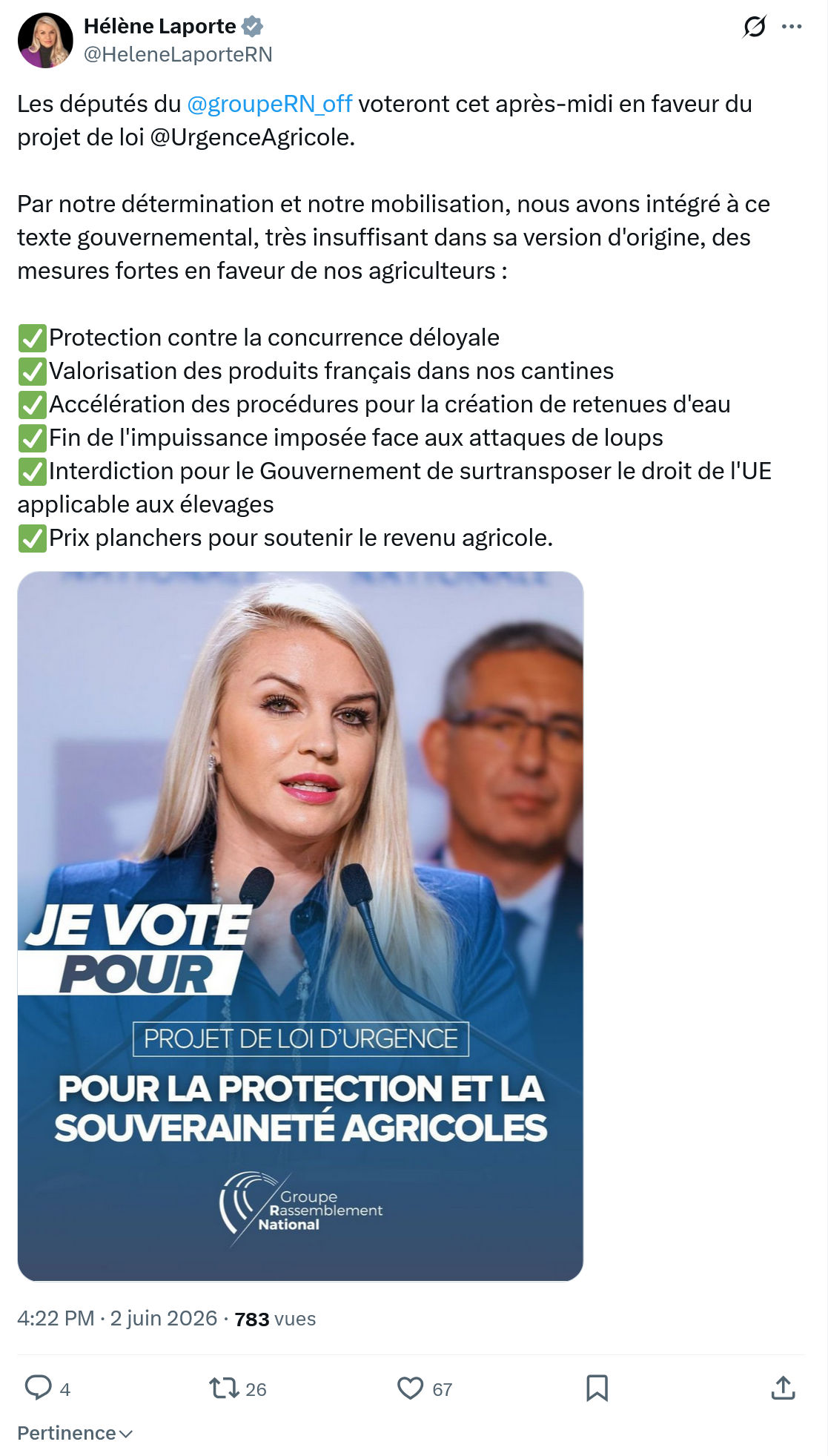 Hélène Laporte: Les députés du @groupeRN_off…