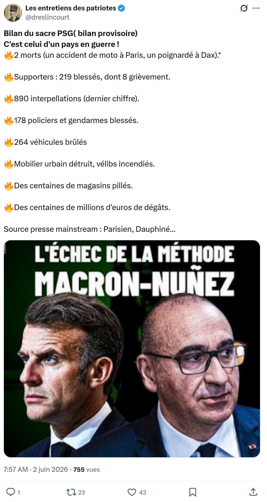 Marquis de Dreslincourt: Bilan du sacre PSG…