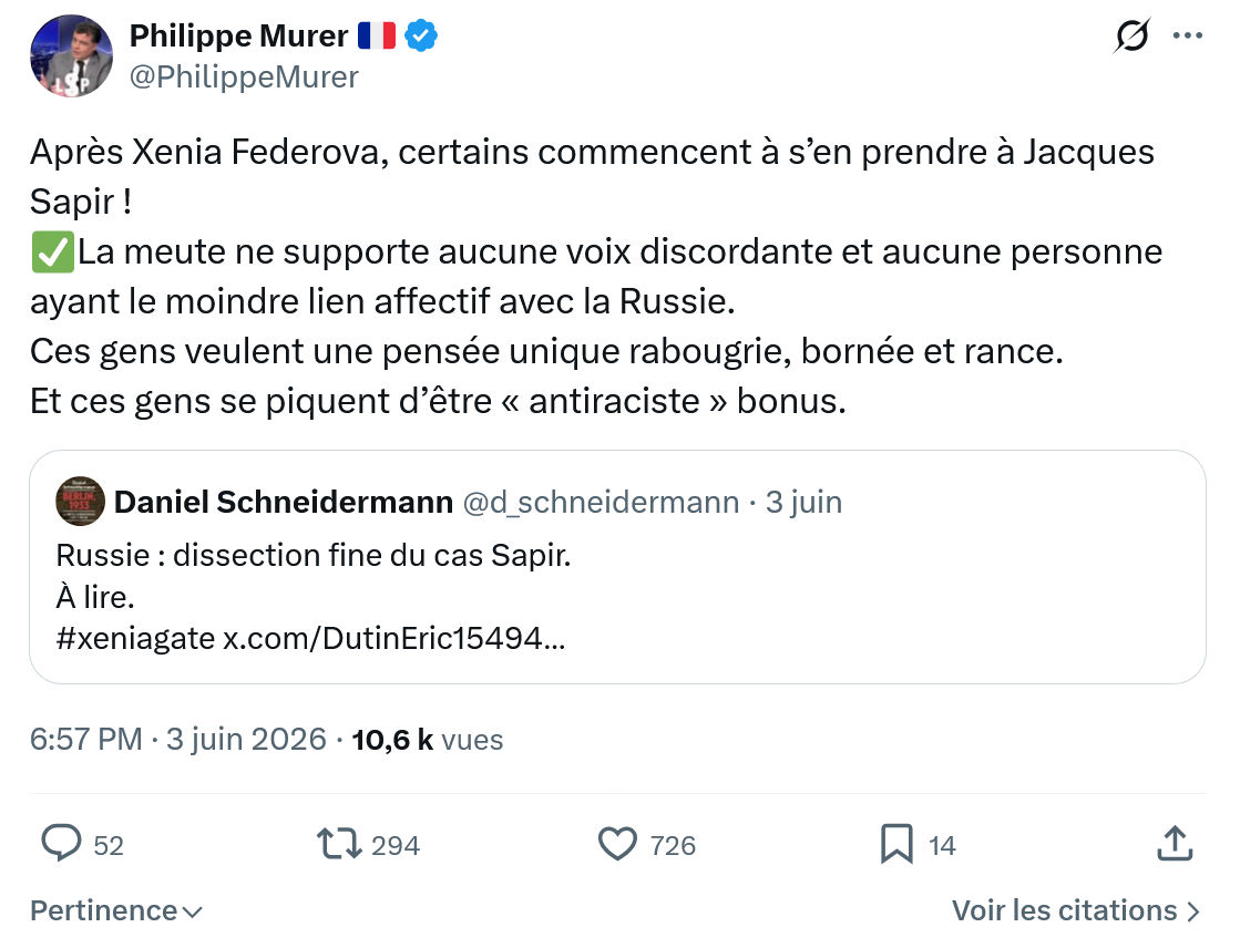 Philippe Murer: Après Xenia Federova…