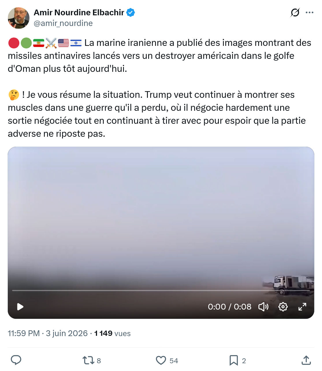 Amir Nourdine Elbachir: La marine iranienne a publié…