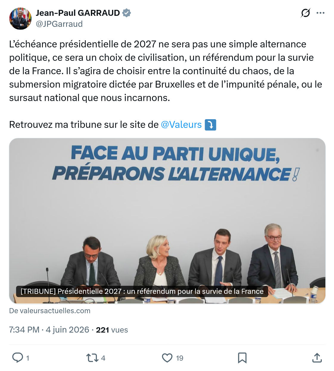 Jean-Paul Garraud: L’échéance présidentielle de 2027…