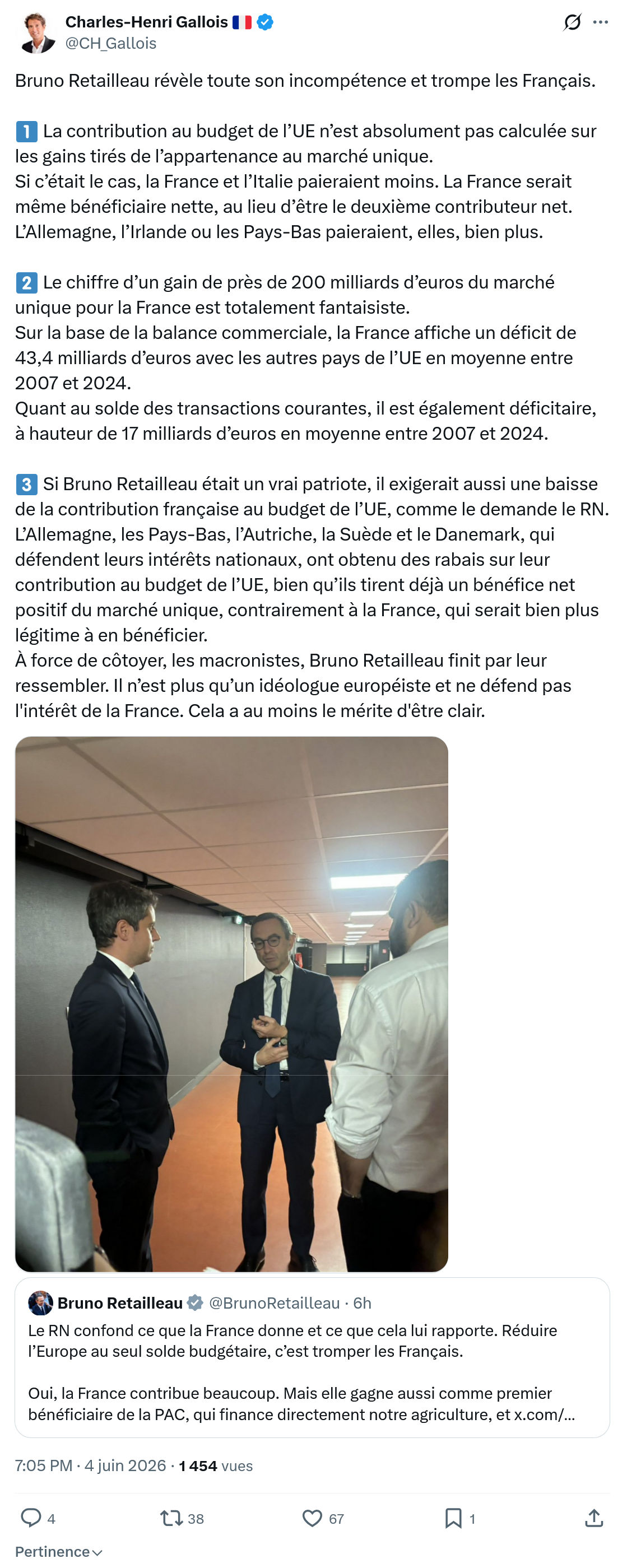 Charles-Henri Gallois: Bruno Retailleau révèle toute…
