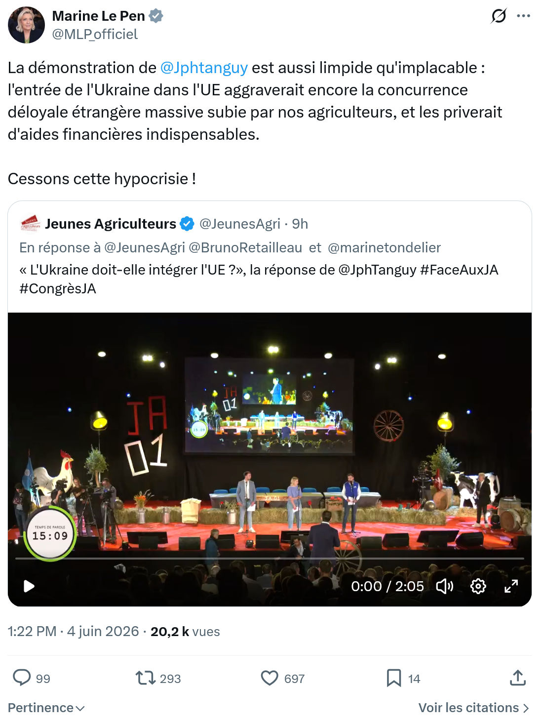 Marine Le Pen: La démonstration de @Jphtanguy…