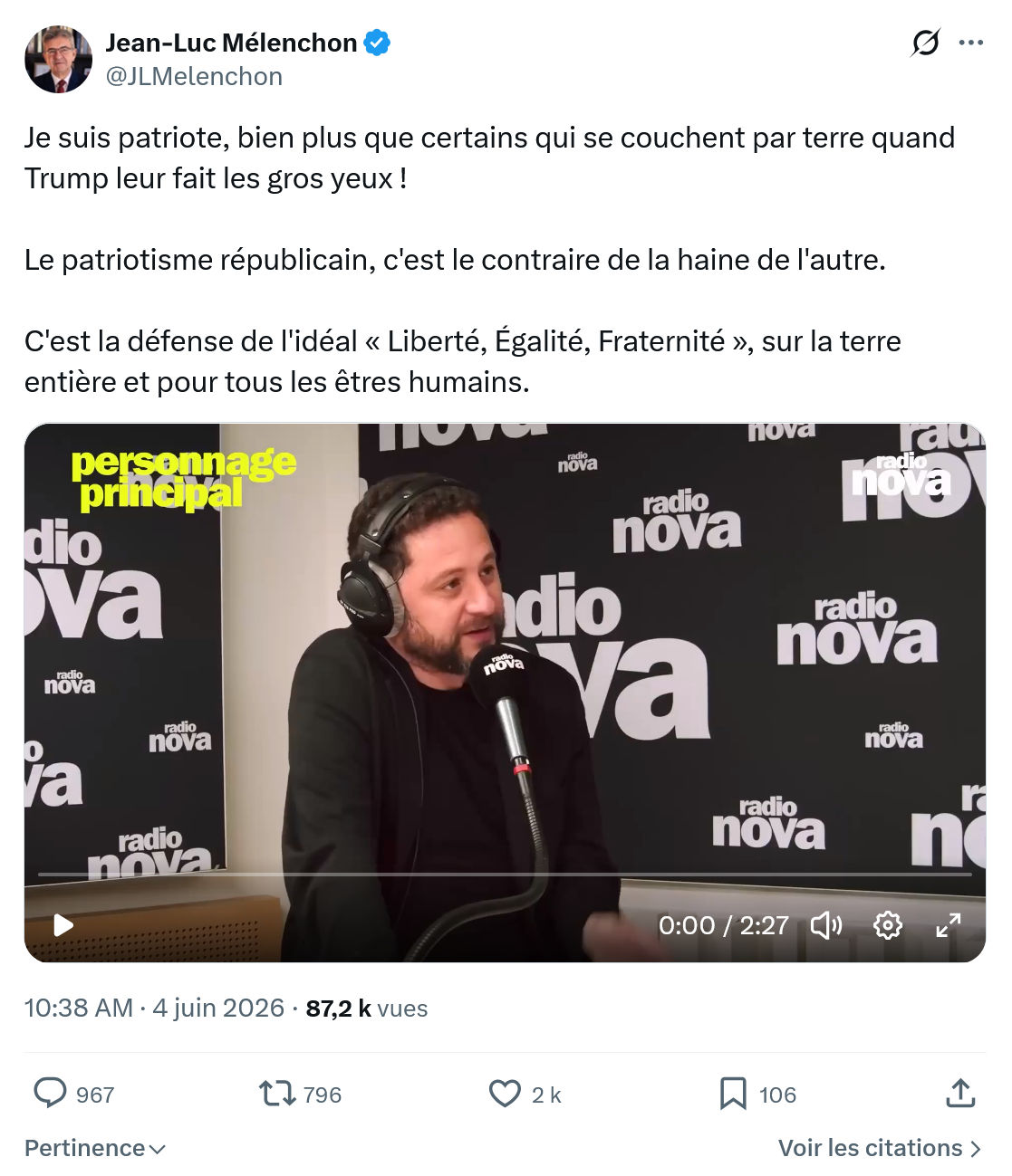 Jean-Luc Mélenchon: Je suis patriote…