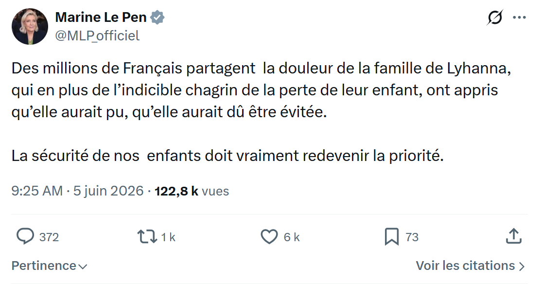 Marine Le Pen: Des millions de Français partagent…