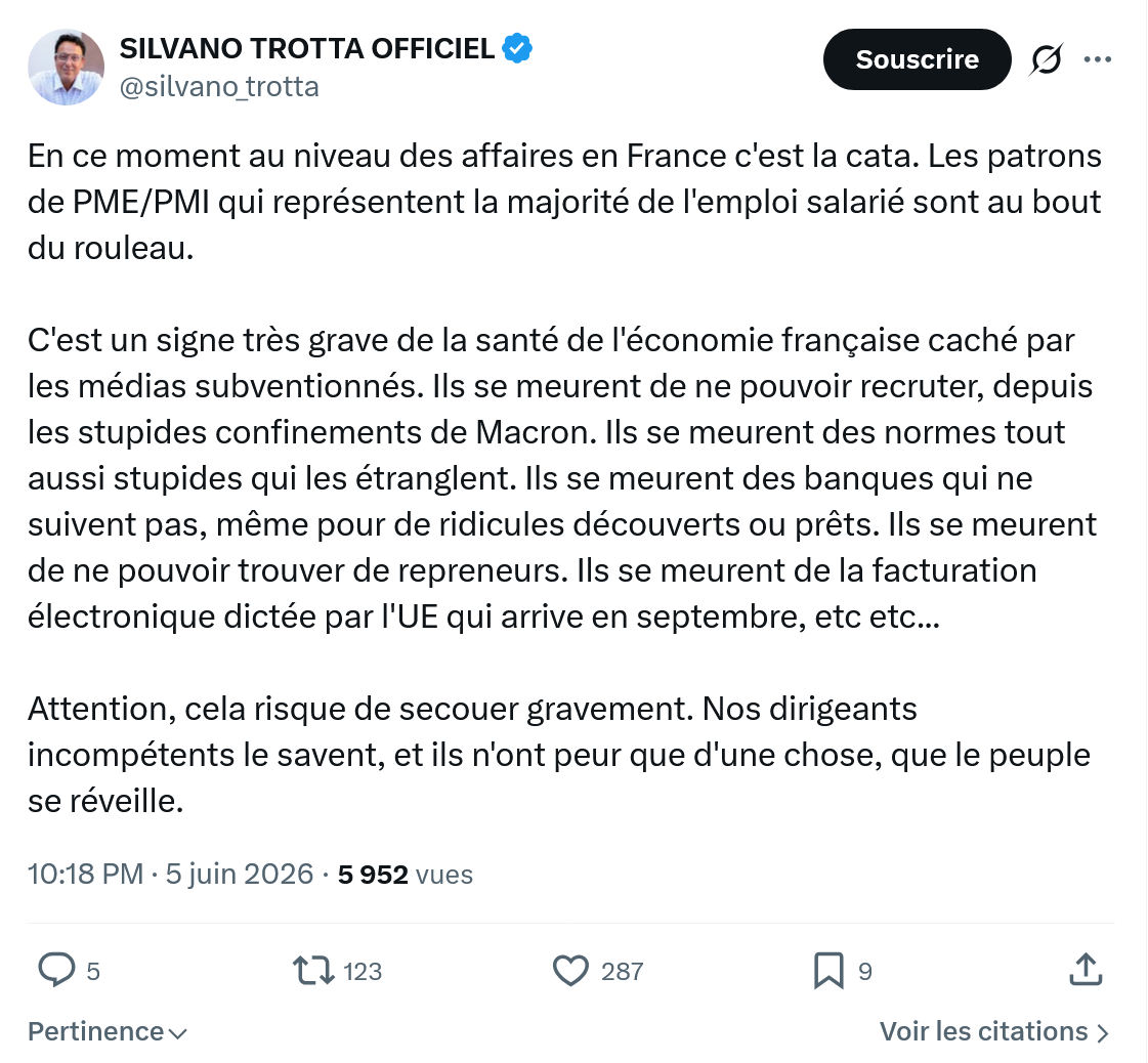 Silvano Trotta: En ce moment au niveau…