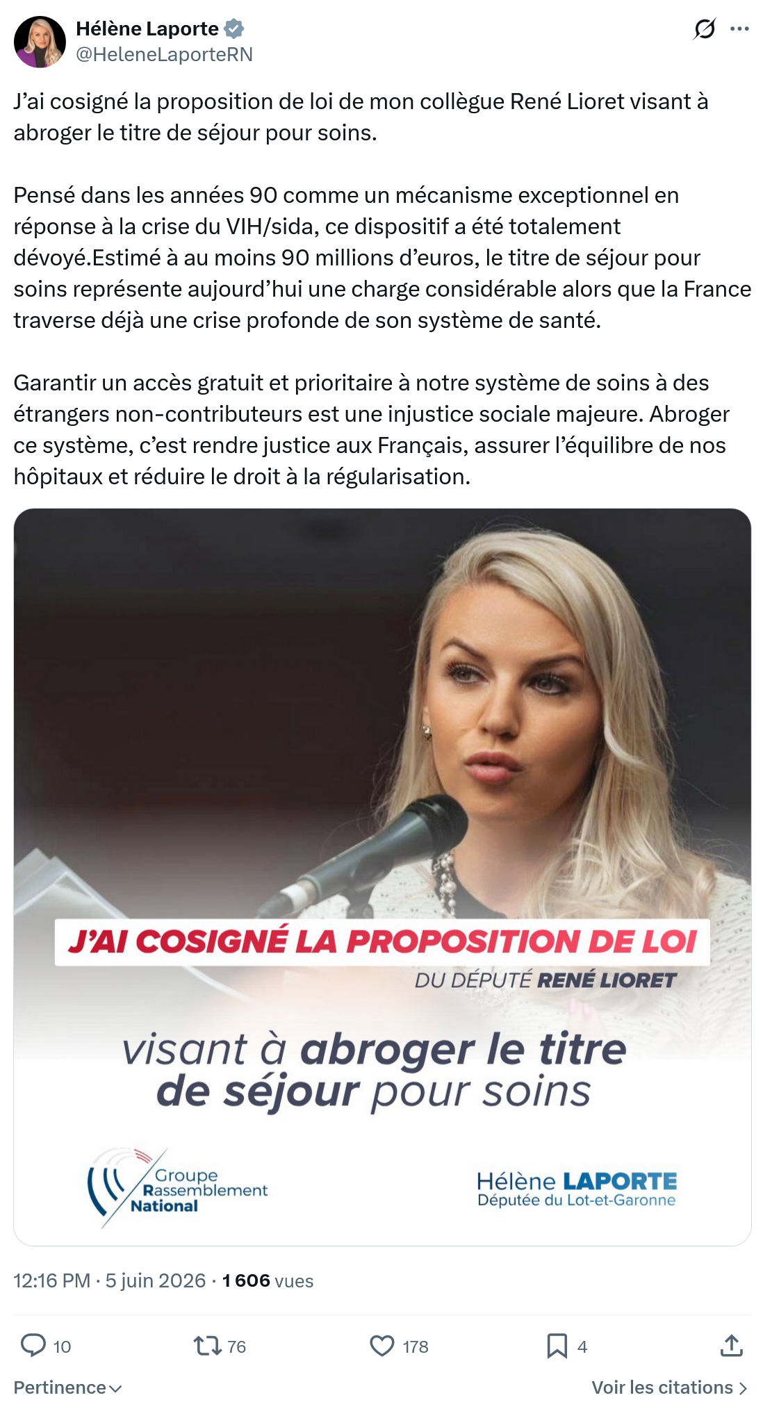 Hélène Laporte: J’ai cosigné la proposition…