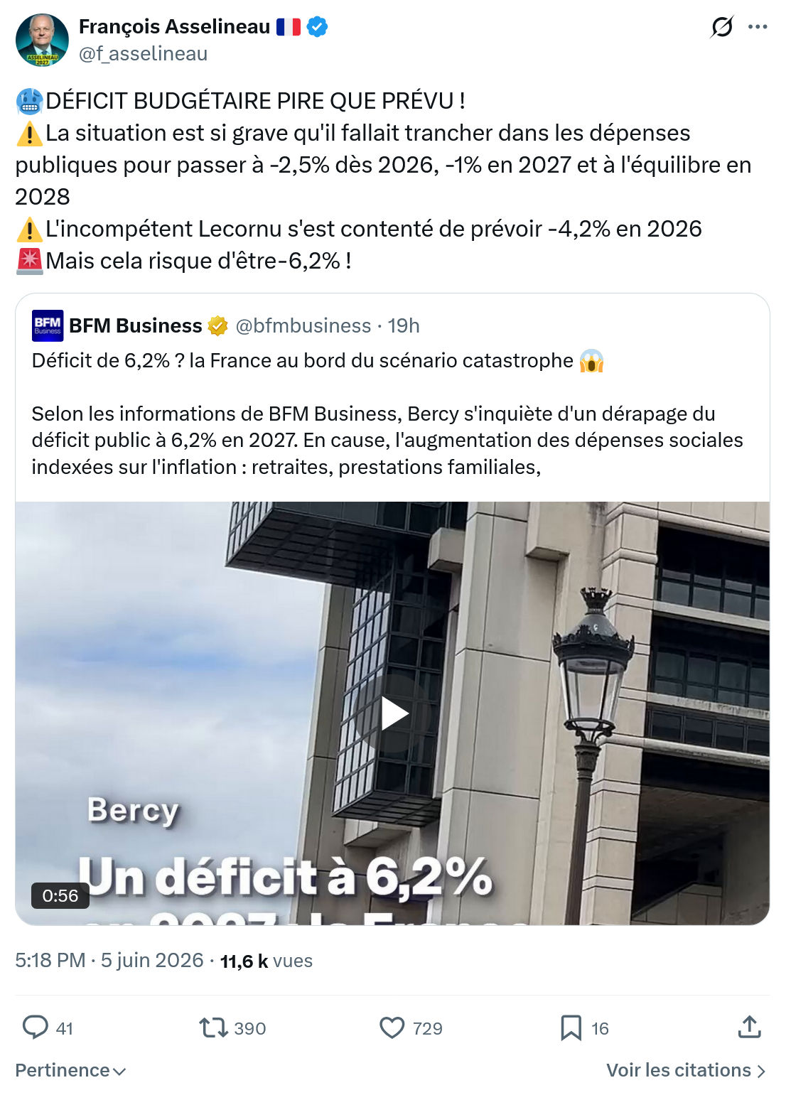 Francois Asselineau: DÉFICIT BUDGÉTAIRE PIRE QUE PRÉVU !…
