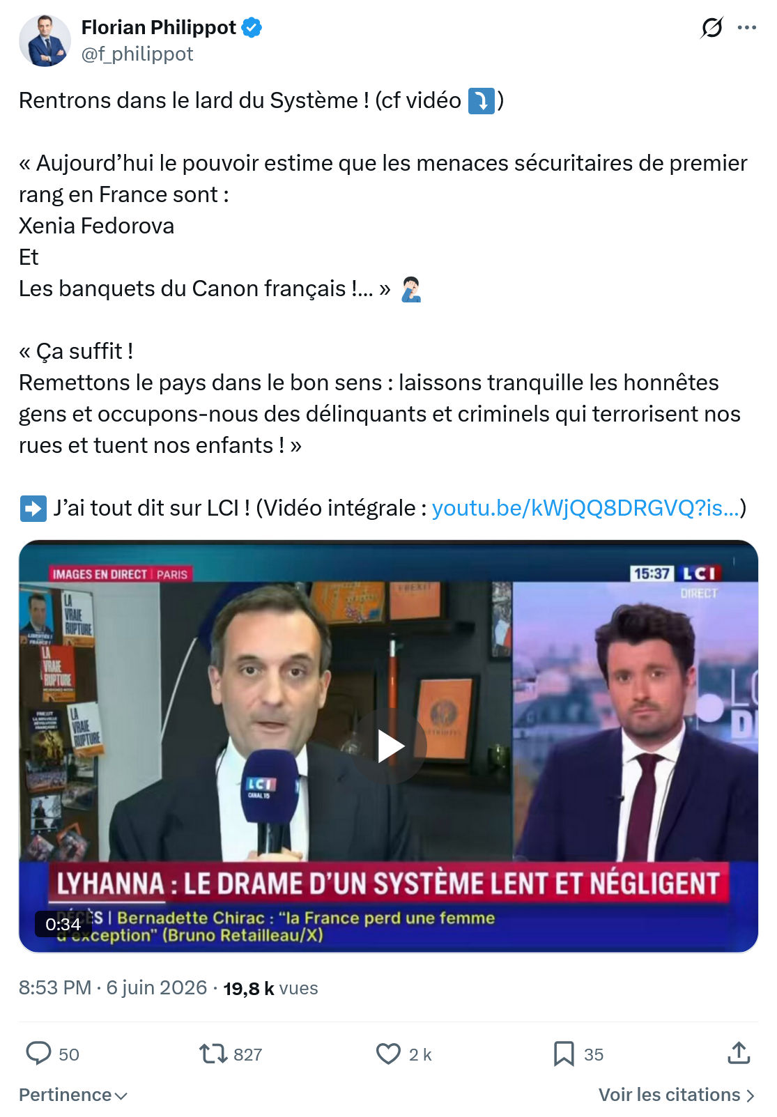 Florian Philippot: Rentrons dans le lard du Système !…