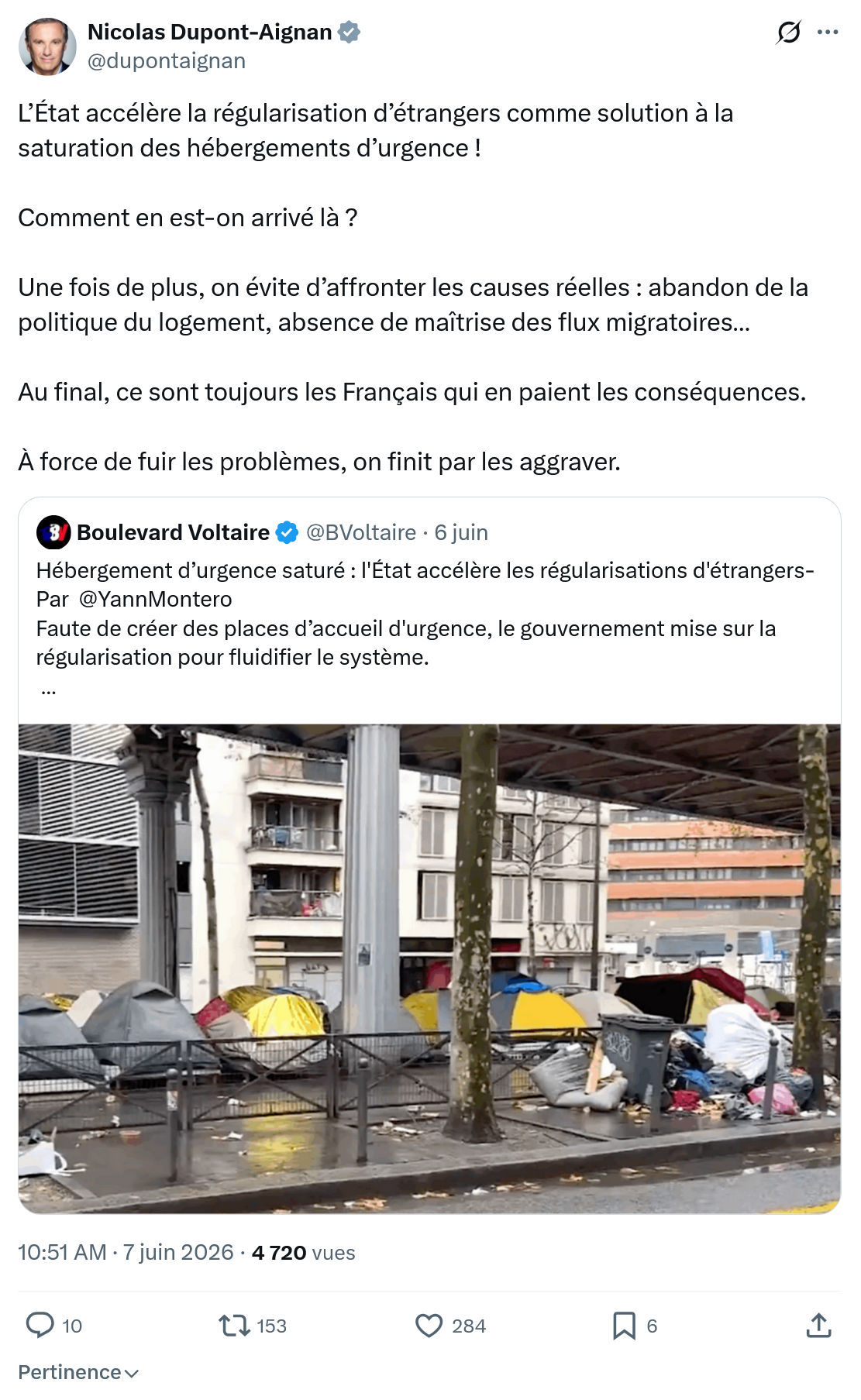 Nicolas Dupont-Aignan: L’État accélère la régularisation d’étrangers…