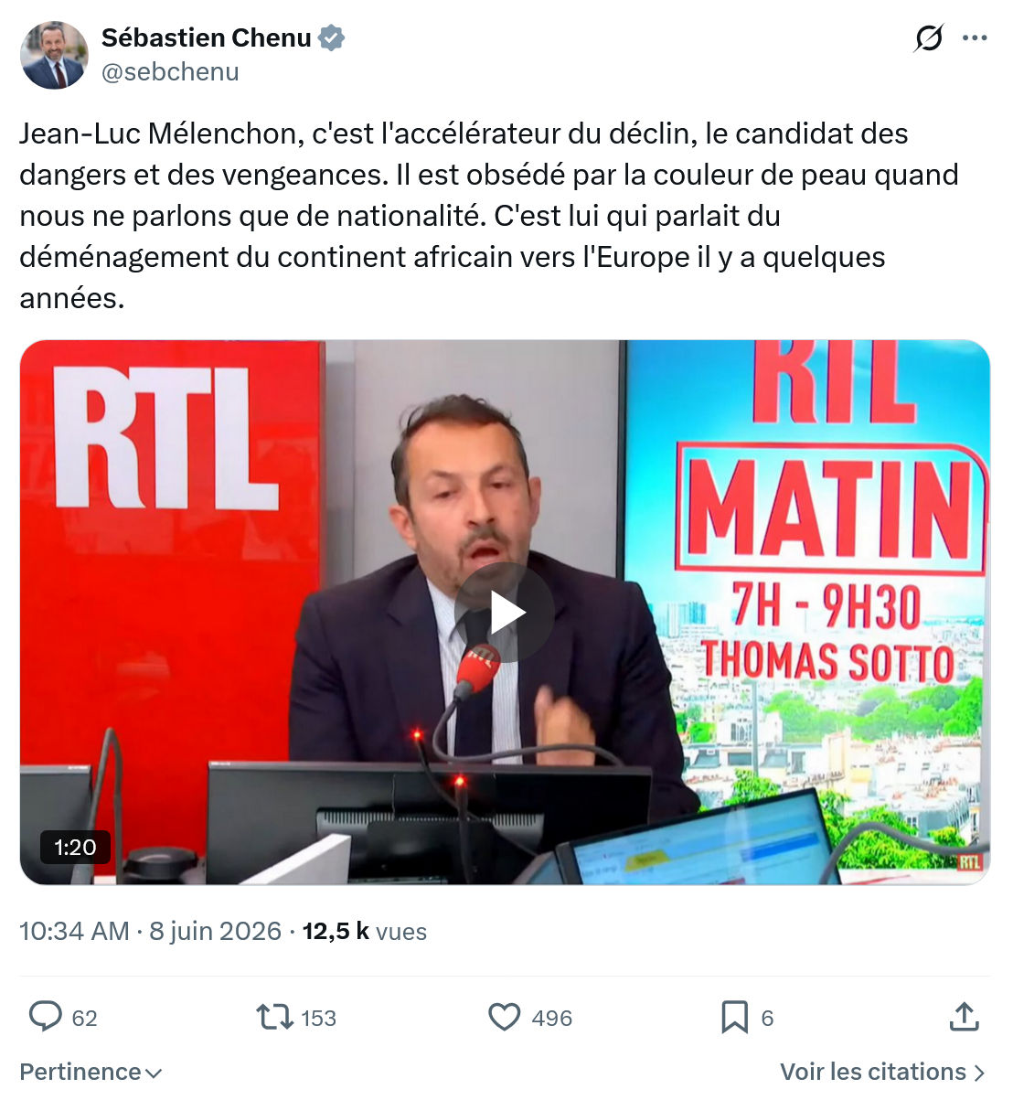 Sébastien Chenu: Jean-Luc Mélenchon…