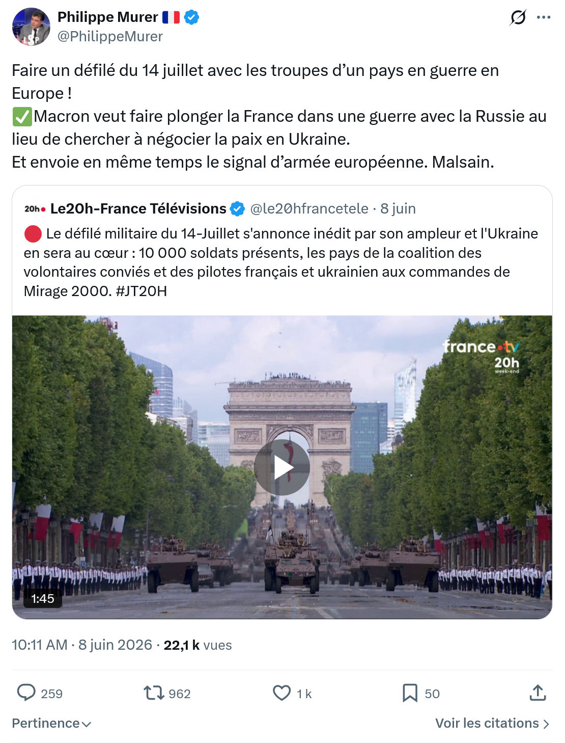 Philippe Murer: Faire un défilé du 14 juillet…