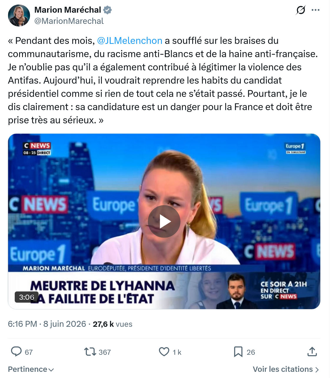 Marion Maréchal- Le Pen: Pendant des mois…
