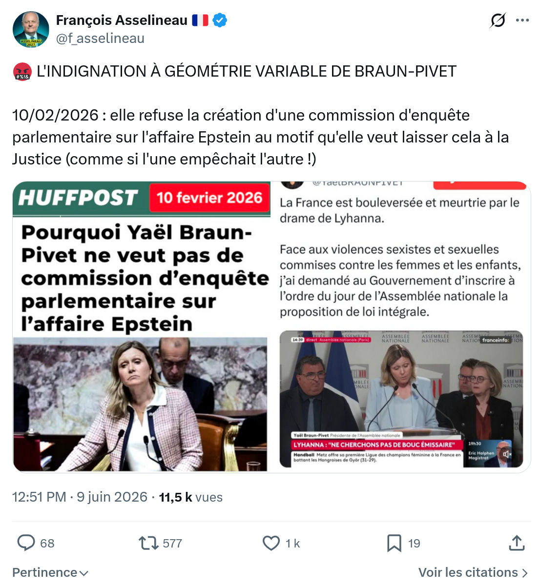 Francois Asselineau: L'INDIGNATION À GÉOMÉTRIE VARIABLE DE BRAUN-PIVET…