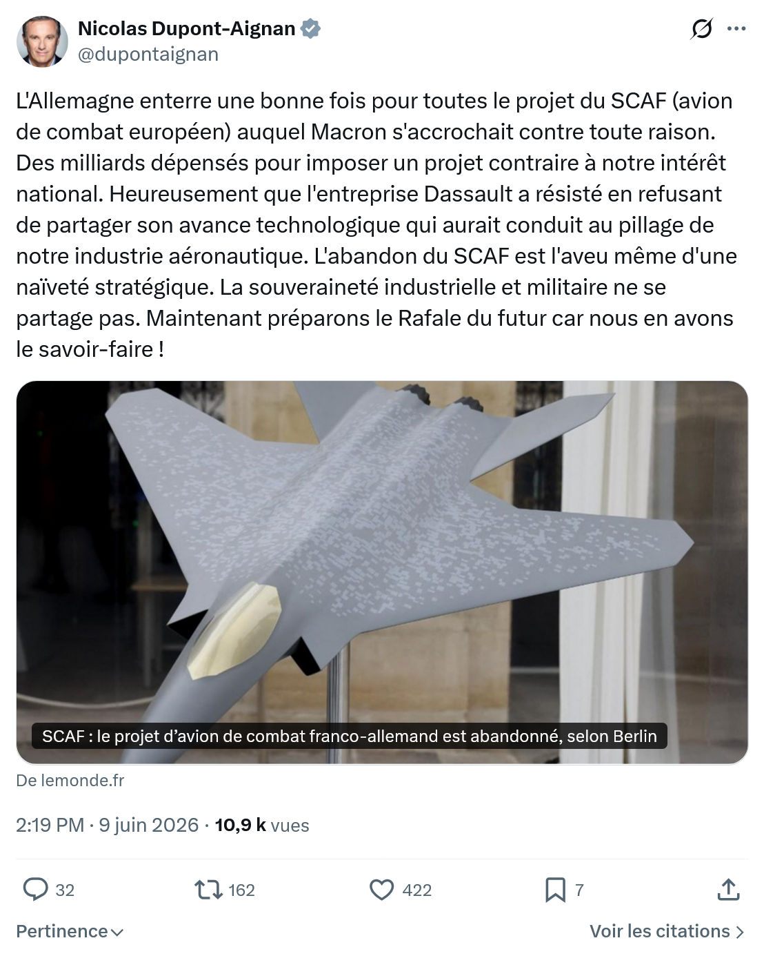 Nicolas Dupont-Aignan: L'Allemagne enterre une bonne…