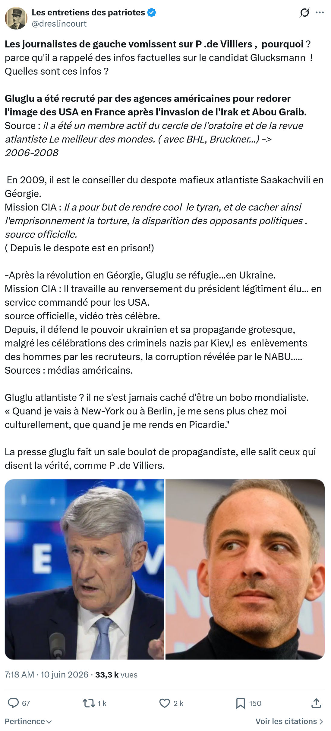 Marquis de Dreslincourt: Les journalistes de gauche vomissent…