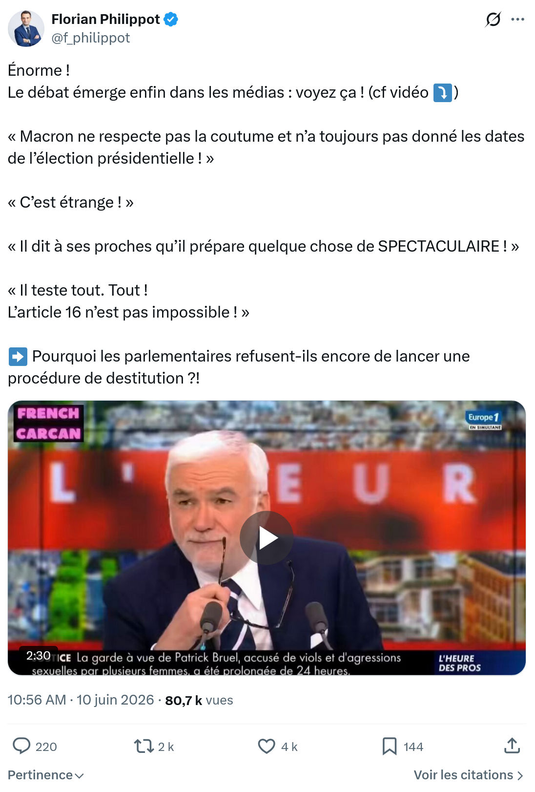 Florian Philippot: Énorme ! …