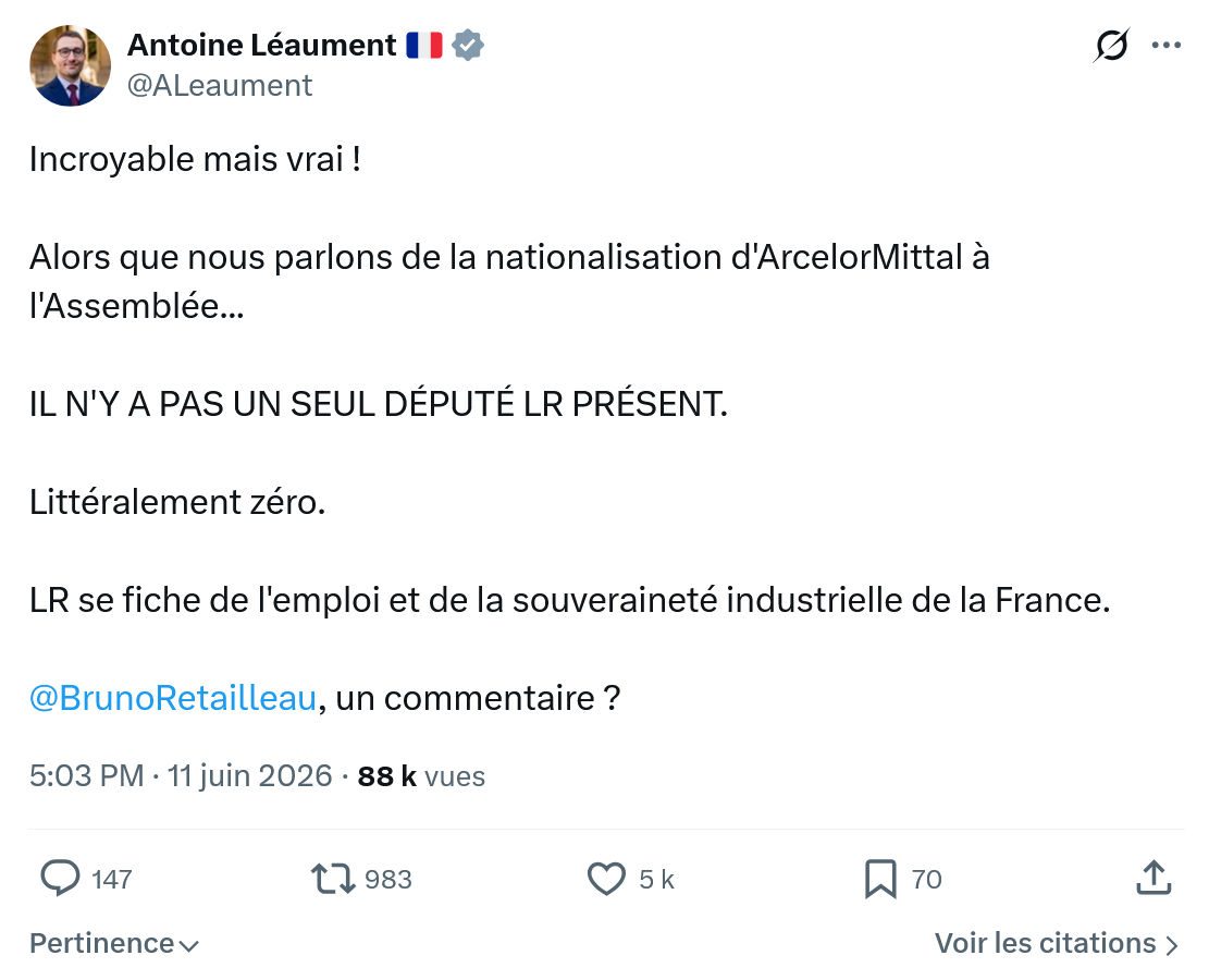 Antoine Léaument: Incroyable mais vrai !…