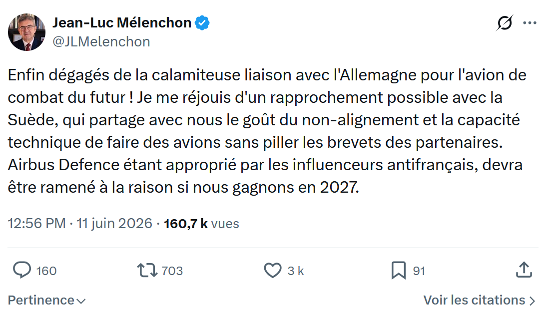 Jean-Luc Mélenchon: Enfin dégagés de la calamiteuse liaison avec…