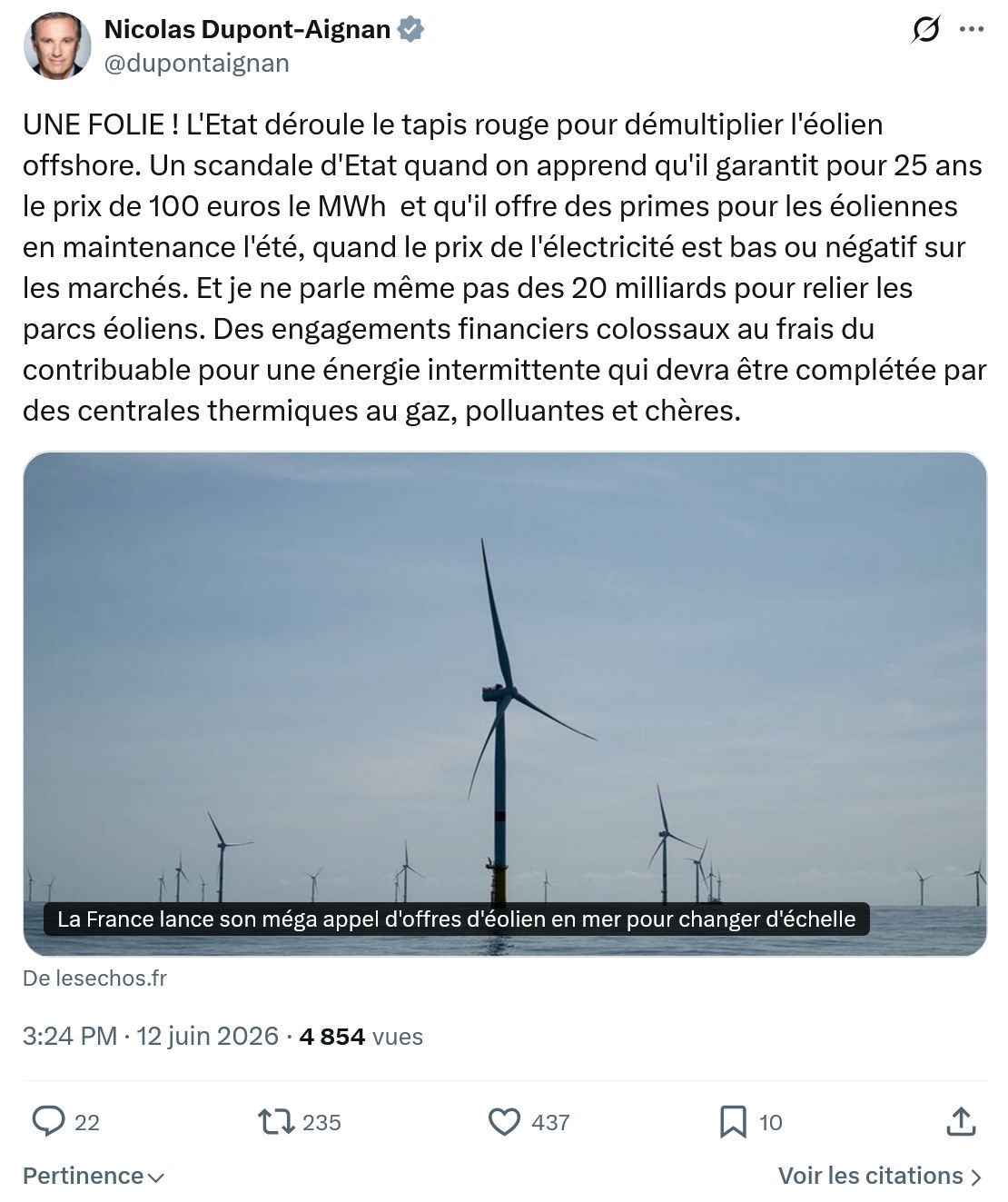 Nicolas Dupont-Aignan: UNE FOLIE !…
