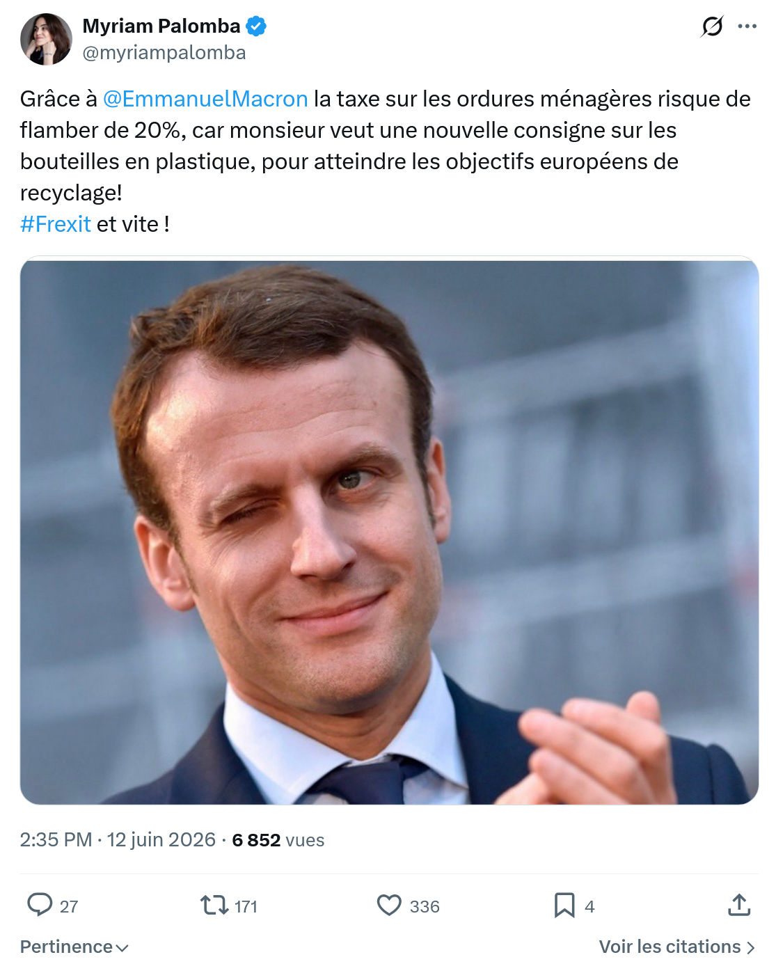 Myriam Palomba: Grâce à @EmmanuelMacron…