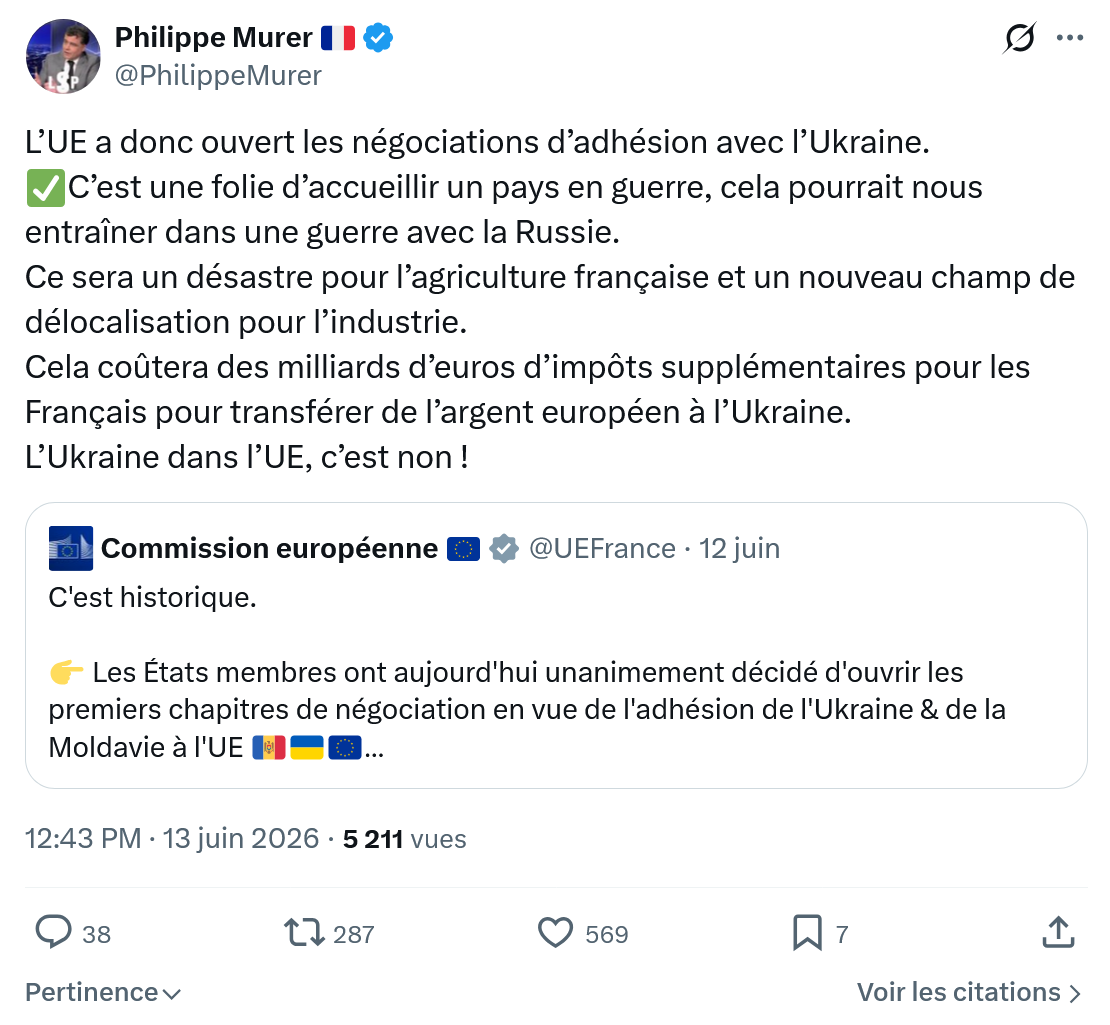 Philippe Murer: L’UE a donc ouvert les négociations…