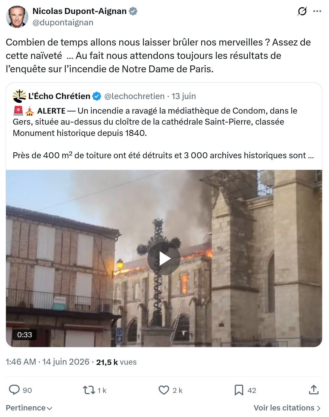 Nicolas Dupont-Aignan: Combien de temps allons nous laisser…