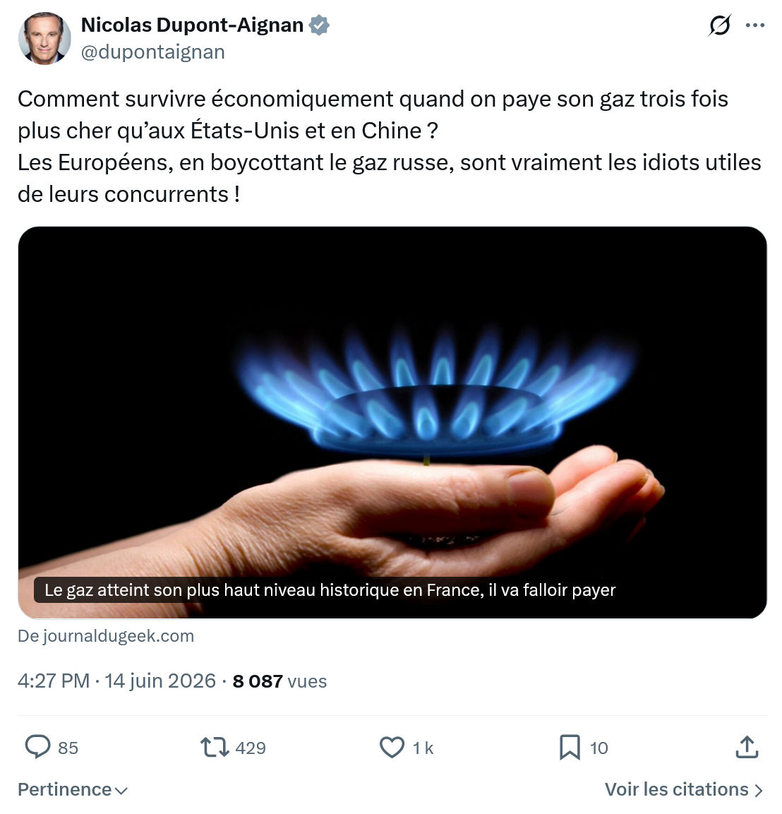 Nicolas Dupont-Aignan: Comment survivre économiquement quand…
