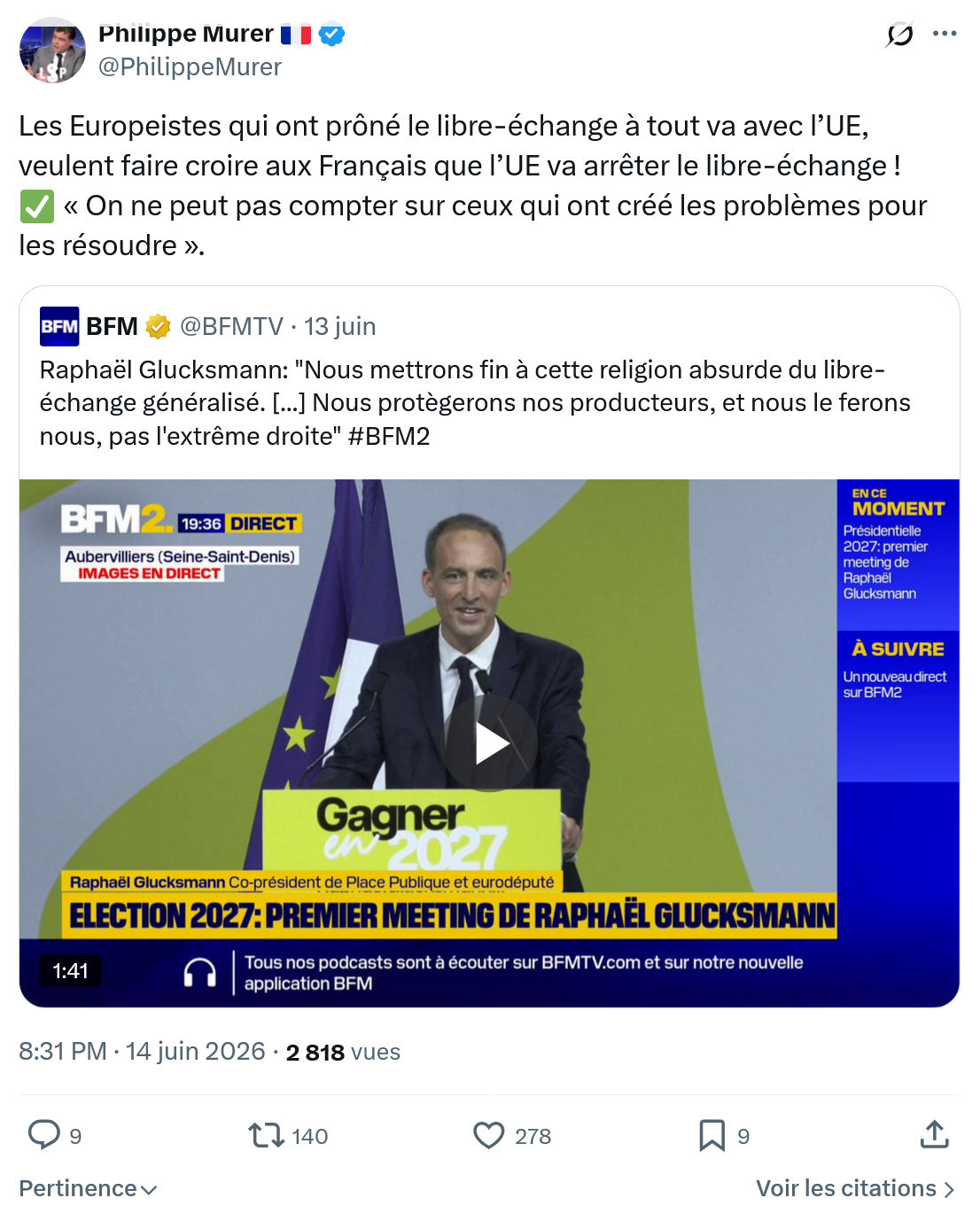 Philippe Murer: Les Europeistes qui ont prôné…