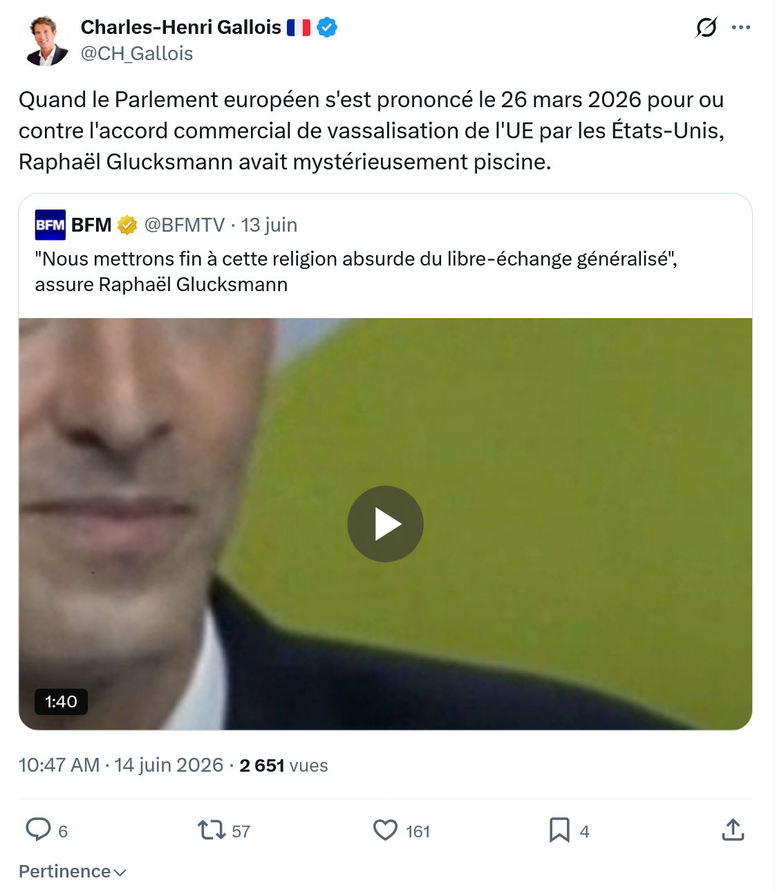 Charles-Henri Gallois: Quand le Parlement européen s'est prononcé…