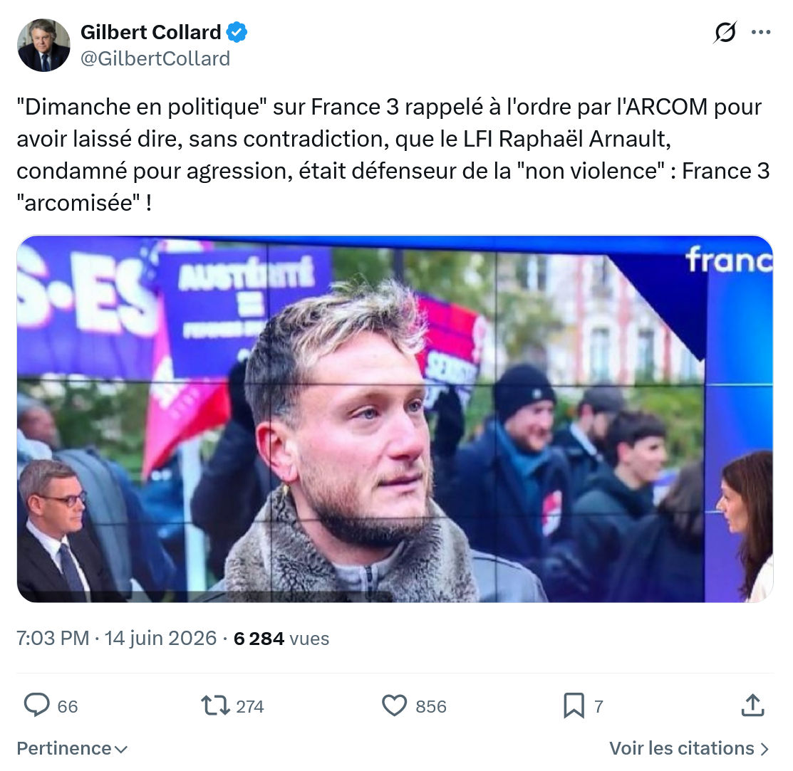 Gilbert Collard: "Dimanche en politique" sur France 3 rappelé…