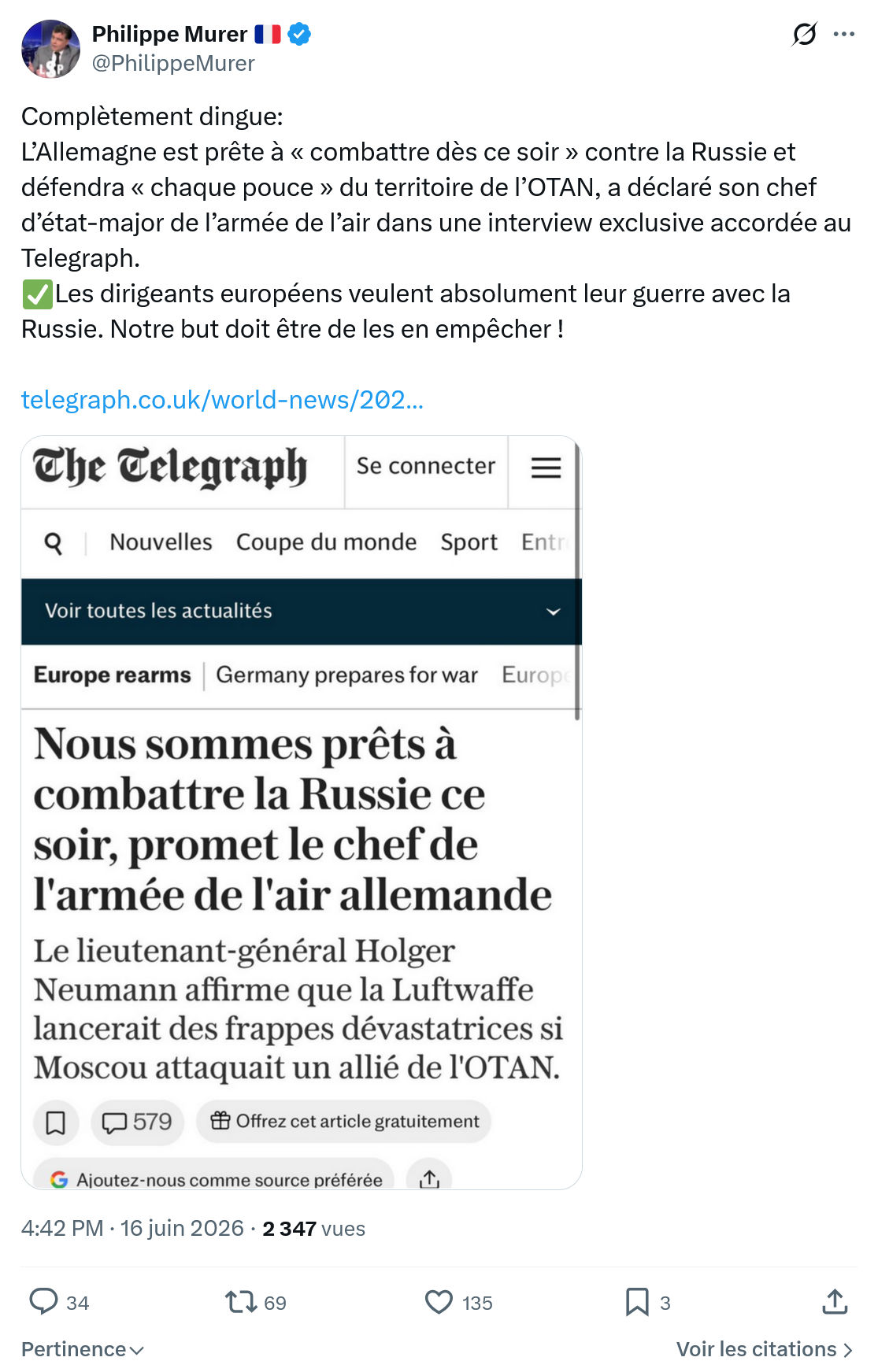 Philippe Murer: Complètement dingue: L’Allemagne est prête à...