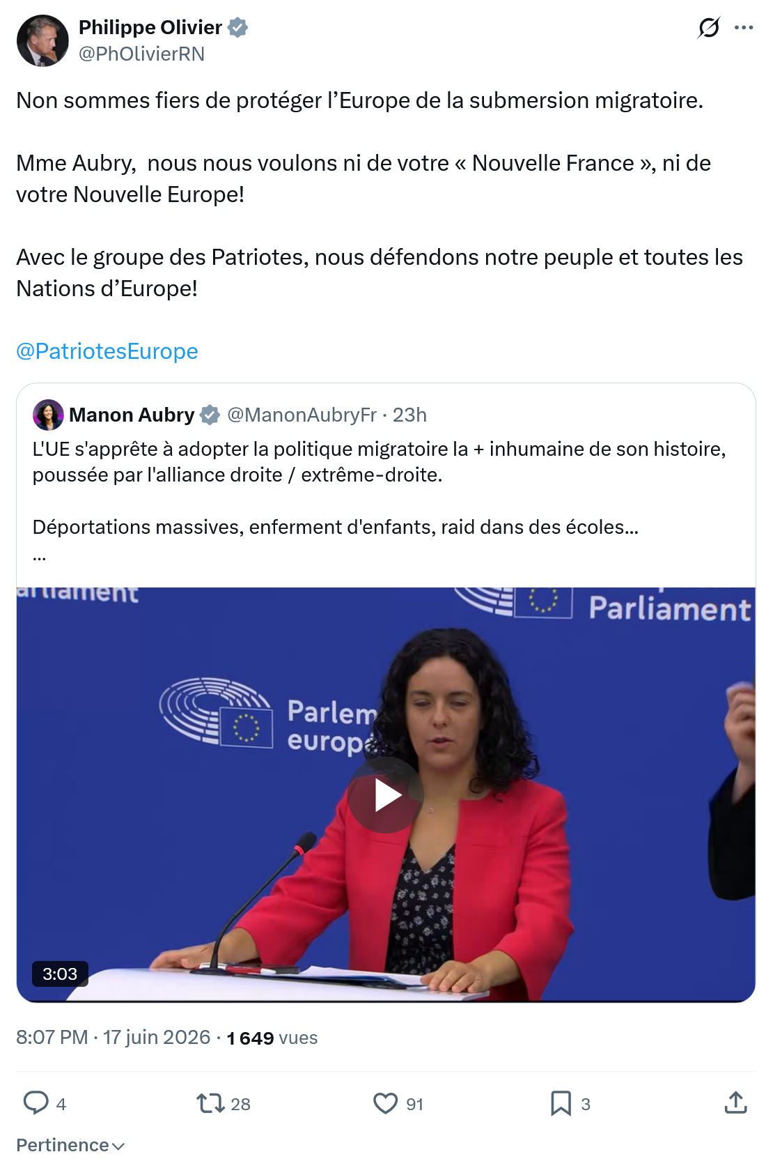 Philippe Olivier: Non sommes fiers de protéger ...
