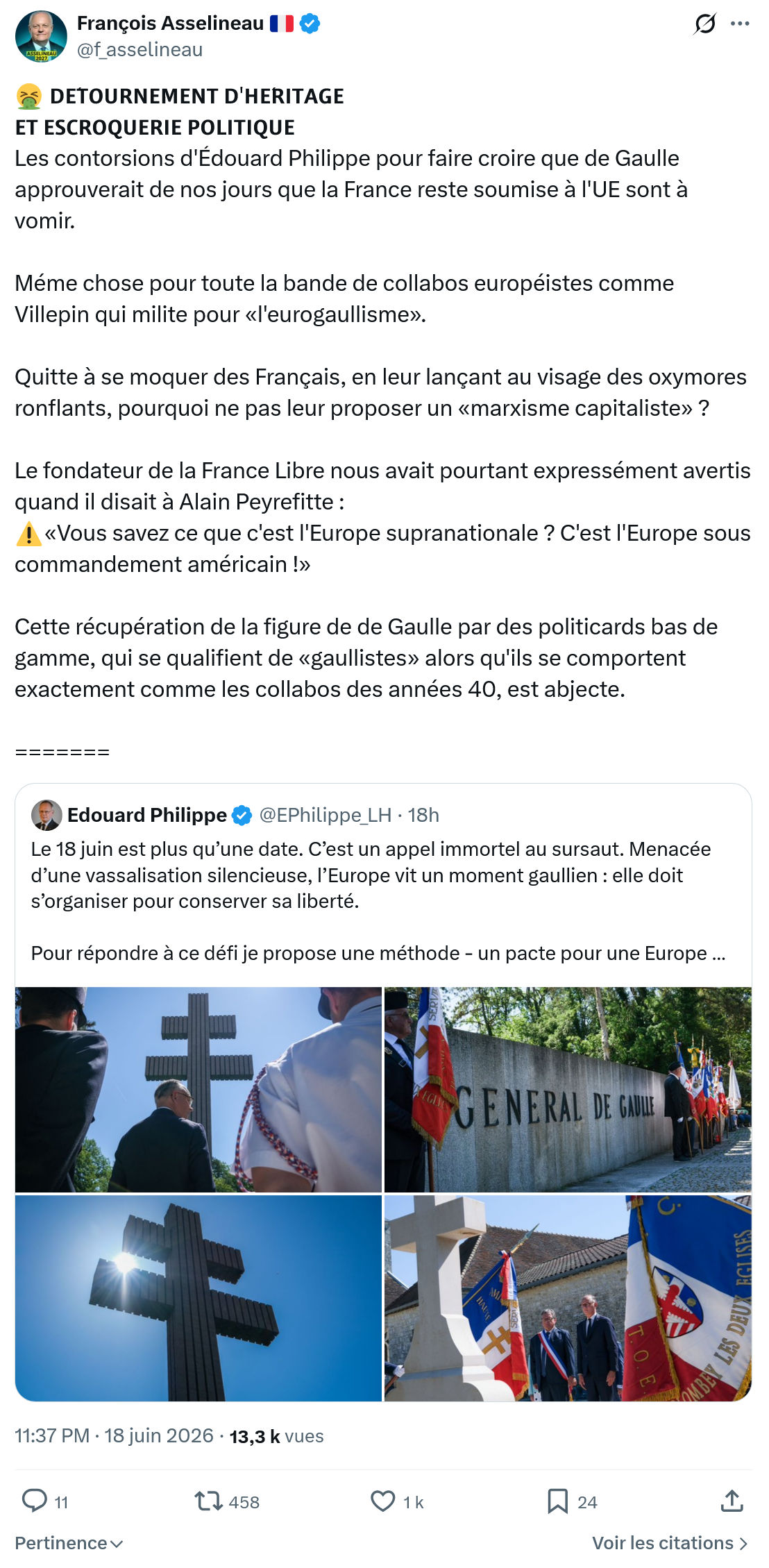 Francois Asselineau: 𝗗𝗘́𝗧𝗢𝗨𝗥𝗡𝗘𝗠𝗘𝗡𝗧 𝗗'𝗛𝗘́𝗥𝗜𝗧𝗔𝗚𝗘 𝗘𝗧 𝗘𝗦𝗖𝗥𝗢𝗤𝗨𝗘𝗥𝗜𝗘 𝗣𝗢𝗟𝗜𝗧𝗜𝗤𝗨𝗘...