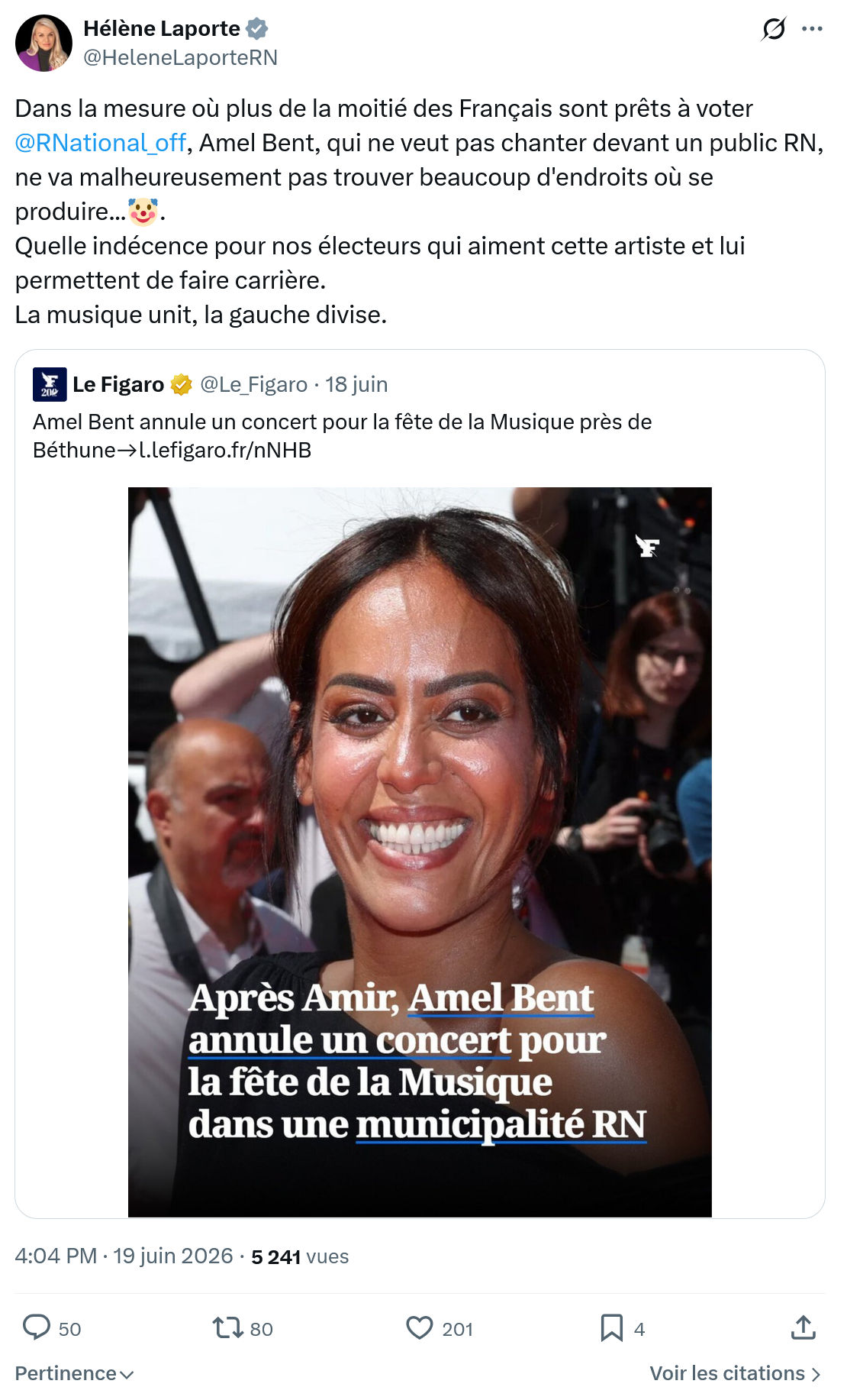 Hélène Laporte: Dans la mesure où plus de la...