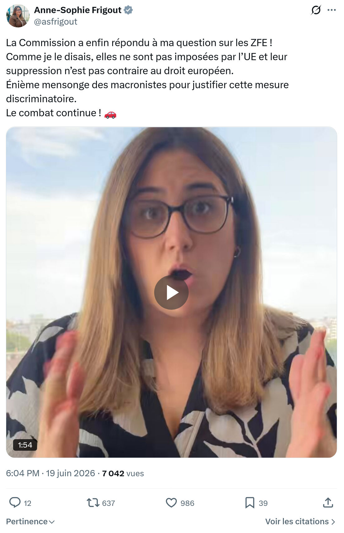 Anne-Sophie Frigout: La Commission a enfin répondu à ...