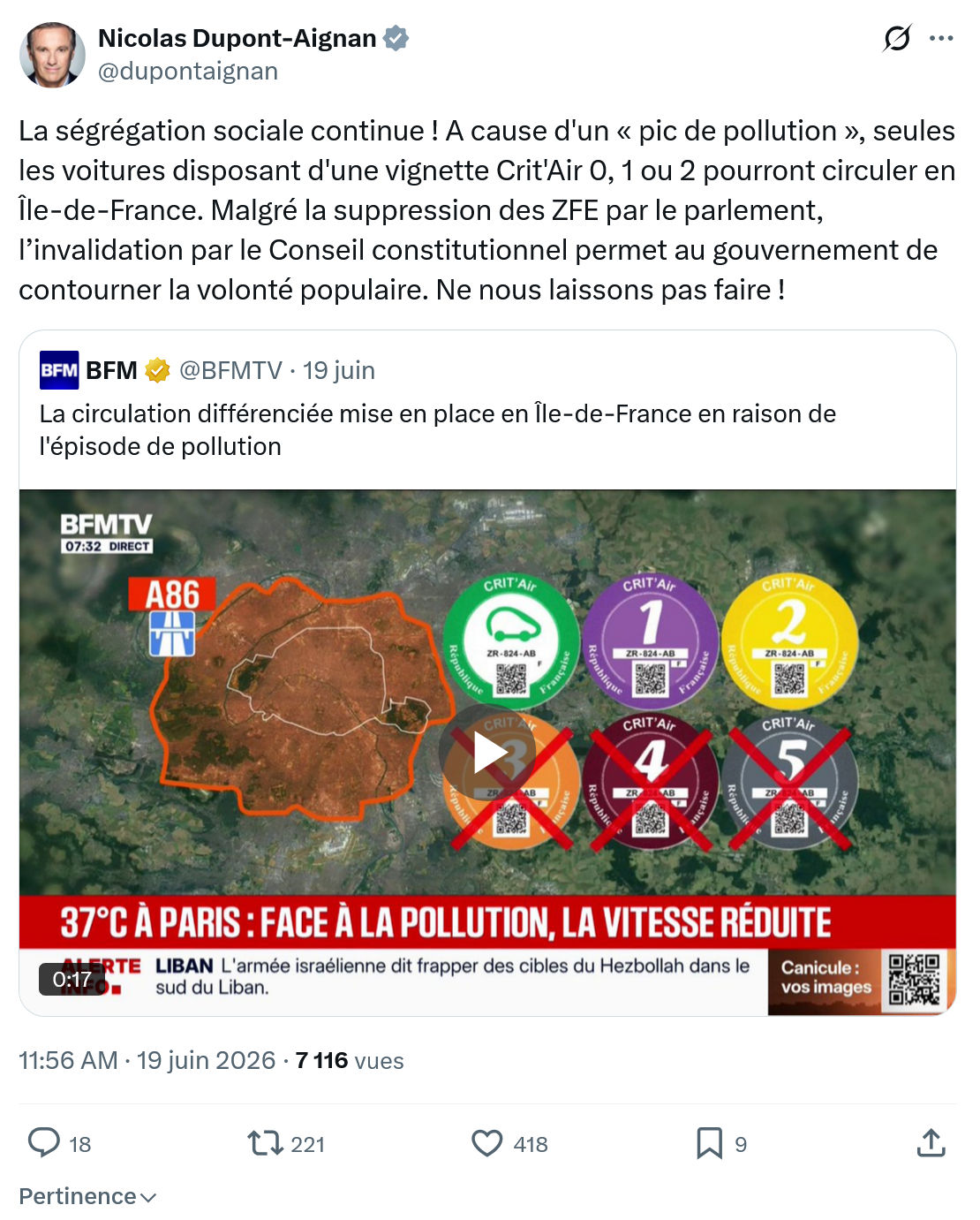 Nicolas Dupont-Aignan: La ségrégation sociale continue ! A cause...