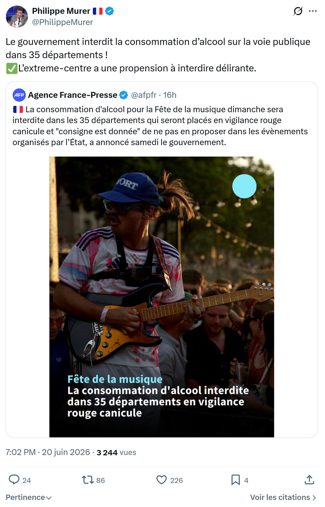 Philippe Murer: Le gouvernement interdit la consommation...